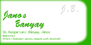 janos banyay business card