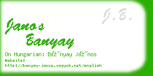 janos banyay business card